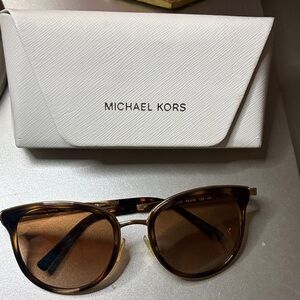 Michael Kors Tortoise Sunglasses with White Case
